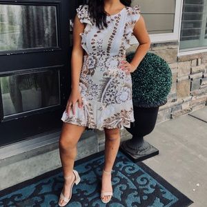 white dress gold sequin details 🌟